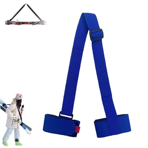 Skimate Skiriemen, Verstellbarer Snowboard-Schultergurt Wintersport-Zubehör, Ski-Handle Strap Ski Shoulder Carrier Lash, Ideales Accessoire zum Tragen von Snowboards (Blau) von Generisch