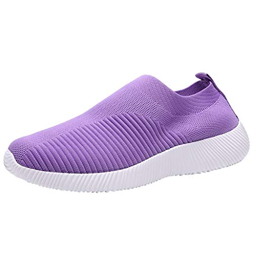 Slip On Sneakers Damen Gymnastikschuhe Damen, Damen Sportschuhe Mesh Slip On Sneaker Rutschfest Atmungsaktiv Leichtgewichts Laufschuhe Barfussschuhe Turnschuhe Joggingschuhe Flach Sommerschuhe Straßen von Generisch