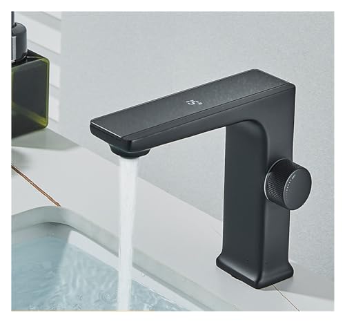 Smart Bathroom Basin Digital Display Mixing Hot and Cold Mixing Wasserhahn Messing Badezimmer Kran Deck Installation von Generisch