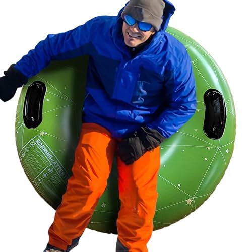 Snow Tube, Schneeschlitten | Wiederverwendbare aufblasbare Schlitten mit Griff - Tragbare Schneeschlittenröhre, lustiges Schlitten-Winter-Outdoor-Spaßspielzeug für Familienaktivitäten, Outdoor-Aktivit von Generisch