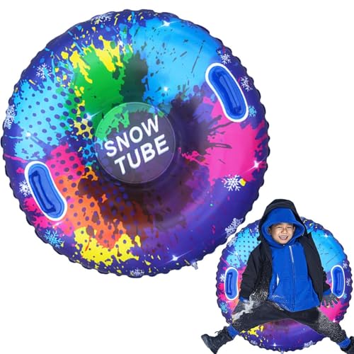 Snow-Tubes zum Rodeln,Snow-Tubes für Erwachsene,Kältebeständiger Schlittenschlauch, aufblasbarer Schlitten-Schneeschlauch - PVC-Schneeschlitten mit Griffen, robustes Schneespielzeug für Outdoor-Rodeln von Generisch