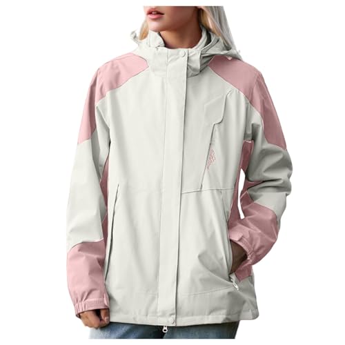 Softshell Jacke Damen, Outdoorjacke Damen Wasserdicht Atmungsaktiv Softshell Jacke - Regenjacke Winter Warm Laufjacke Mode Komfortabel Reitjacke Reißverschluss Mit Tasche von Generisch