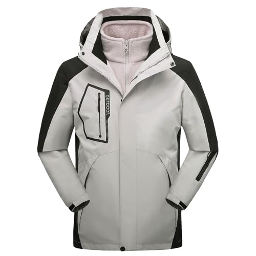 Softshelljacke Herren, Skijacke Herren Winddicht Outdoorjacke Winter Atmungsaktiv Snowboardjacke Funktionsjacke Mit Kapuze Fleecejacke Gefüttert Softshelljacke Verdickt Winterjacke von Generisch