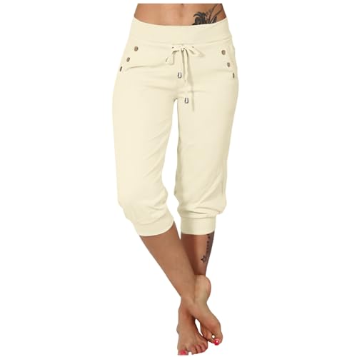 Sommer Hosen Damen Locker Yogahose Sportbekleidung Sommerhosen Mit Taschen Caprihose 3/4 7/8 Haremshose Strandhose Pumphose Für Sport Jogginghose Sportleggins 3 4 Capri Hose Laufhose Tights Sommer Hosen Damen Locker Yogahose Sportbekleidung Sommerhosen Mit Taschen Caprihose 3/4 7/8 Haremshose Strandhose Pumphose Für Sport Jogginghose Sportleggins 3 4 Capri Hose Laufhose Tights von Generisch