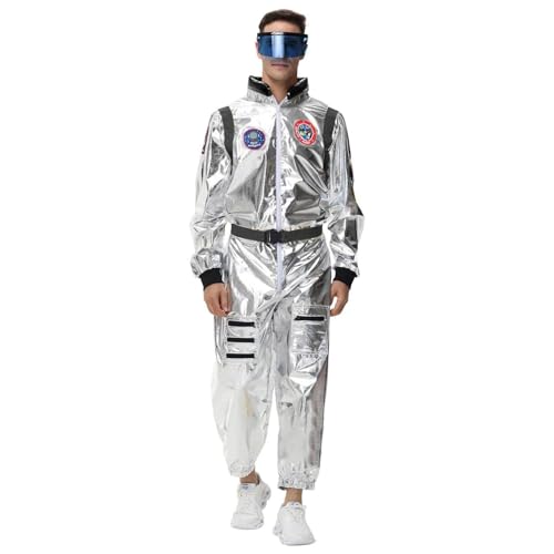 Space Girl Kostüm Damen, Spaceman Kostüm Damen Herren Rollenspiel Langarm Space Girl - Astronauten Astronaut Mit Tragegurt Ganzkörper Weltall Fahrer Zu Karneval Oder Mottoparty von Generisch