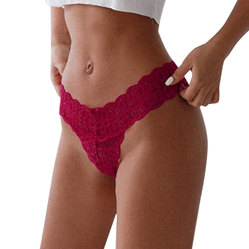 Spitzen Unterwäsche Damen Hipster Schlüpfer - Tanga Große Größen Panties Spitze Stretch Sexy Bequeme Slips Hohe Taille Frauen Mehrpack Invisible Hoher Schnitt Bequem Thong Mehrfarbig Slip von Generisch