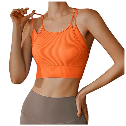 Sport BH Bustier Damen Nahtlos Soft Running Bra Colorful Crossback Fitness Bra Gepolstert Atmungsaktiver Gym Bra Große Brüste Seamless Sport Bra Leichter Wohlfühl-BH Zero Feel T-Shirts BH von Generisch