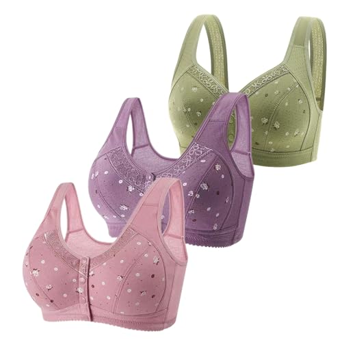 Sport BH Damen Atmungsaktiv Bra Komfort Soft Dünn Bralette Freizeit Weicher Haltungskorrektur Fitness Einfarbig Hochwertige Unterwäsche Bestickter Spitzen Klassische Jacquard Brüsten von Generisch