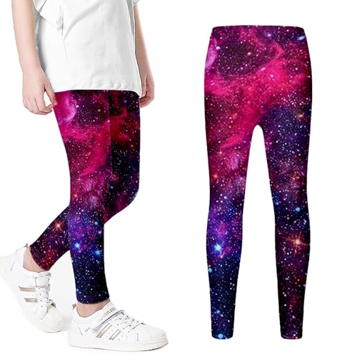 Sport Leggings, Sportleggings Mädchen Lang Sternenhimmel Bunt Yogahose mit Aufdruck Strumpfhose Running Training Jogginghose Stretch Elastische Gymnastikhose Party Karnevalskostüme von Generisch