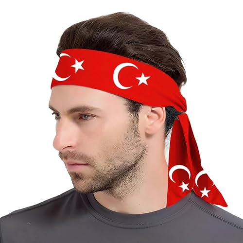 Sport-Stirnbänder,Lauf-Stirnbänder | Stirnbänder mit Türkei-Flagge, Sport-Schweißband zum Laufen | Männliches Fußball-Stirnband für Camping, Wandern, Yoga von Generisch