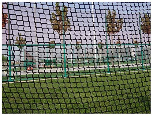 Sport-Übungsnetz für Baseball, Fußball, Softball, Hockeyball, Ball, Schlagnetz mit Schutzwänden, Ersatz-Stadionkante, Zaunnetz, langlebiges Seilnetz (schwarz, 2 x 8 m) von Generisch