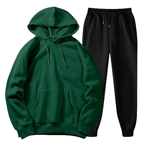 Sportbekleidung Jogginganzug Herren Set Hausanzug Jogging Anzug Gemütliche Trainingsanzüge Hoody Hoodie Angelanzug Outfit Baumwolle Zweiteiler Kleidung Hose Tracksuit Baggy Jogger von Generisch