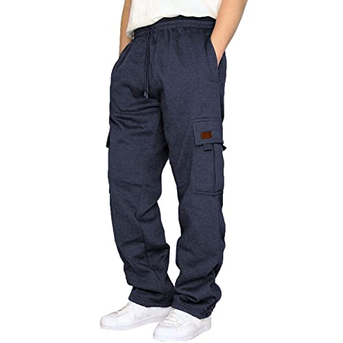 Sporthose Männer Baggy Jogginghose - Activewear Bequem Sweatpants Baumwolle Sportbekleidung Bodybuilding Freizeithose Leichte Stretch Weites Bein Lang Sweat Pants Sweathose Mit Taschen von Generisch