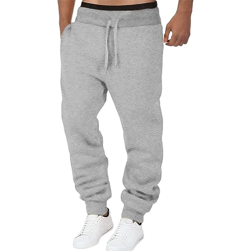 Sporthose Männer Breite Trainingshose - Hose Bequem Activewear Leichte Trackpants Lang Sweatpants Streetwear Baggy Herren Baumwolle Casual Freizeithose Weites Bein Sweathose Mit Taschen von Generisch