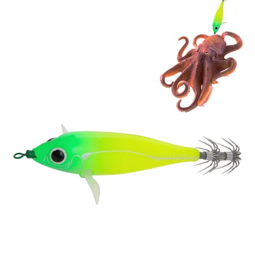 Squid Jigs Saltwater Fishing Lures,Shrimp Prawn Tackle Hooks Lure | Leuchtköder Lockstoffe Jigs - Hochdurchdringende Angelköder-Angelköder-Ziele von Generisch