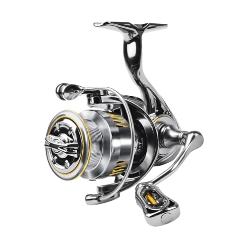 Stainless Spinnings Reel, Fishing Reel for Big Fish, Ultraligh't and Smooth Fishing Reel, 5.2:1 Gear Ratio for Freshwater and Saltwater, Suitable for All Beginners Spinnings Reel von Generisch