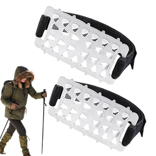 Steigeisen Eisklampen, Winter-Überschuh-Eisgreifer – Schneespaziergänge, rutschfeste Schuhspikes, Traktion für Wandern, Angeln, Walking, Klettern, Bergsteigen von Generisch