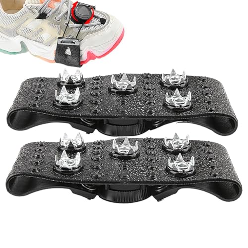 Steigeisen für Schuhe – 5 Krallen-Schneespikes für Schuhe, 2 x tragbare Walk-Traktionsklammer, Schuhspikes zum Gehen, Angeln, Klettern, Wandern von Generisch