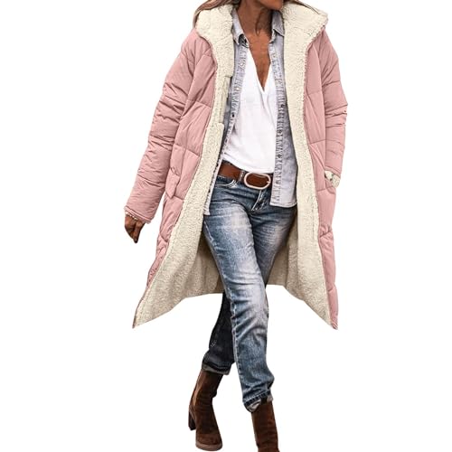 Steppjacke Damen Leicht Lang Kapuzenjacke Warm Casual Übergangsjacke Basic Outdoor Steppmantel Sportlich Jacke Pufferjacke Mit Taschen Reissverschluss Mantel von Generisch