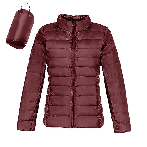 Steppjacke Damen Schwarz Sportlich Casual Jacke Basic Outdoor Kapuzenjacke Warm Lang Pufferjacke Leicht Steppmantel Übergangsjacke Mit Taschen Reissverschluss Mantel von Generisch