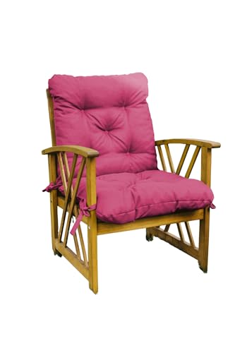 Steppkissen für Sessel, Gartenstuhlkissen, 2-teilig, hohe Rückenlehne, große Auswahl an Farben und Größen (60 x 60 x 50, grün) von Generisch