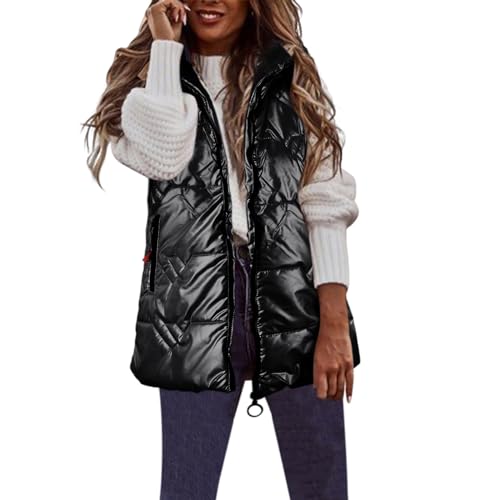 Steppmantel Damen, Damen-Westen, Steppweste Damen Lange Weste Jacke Herbst Wintermantel Lang Damenwesten Elegant Mantel Winter Daunenweste Damenweste Outdoor von Generisch