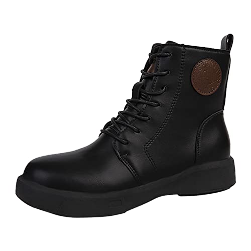 Stiefel Damen Britische Stiefel Schuhe Klein Gummistiefel Chunky Heel Highstiefel Absätze Kurze Retro Chelsea Knöchel Anti-Rutsch Obermaterial Chic & Stylisch Trendy Blockabsatz von Generisch