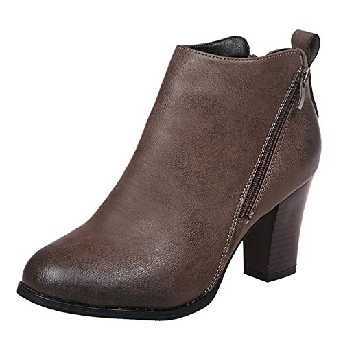 Stiefel Damen Chunky Heel Highstiefel Absätze Kurze Retro Chelsea Knöchel Anti-Rutsch Obermaterial Chic & Stylisch Trendy Blockabsatz Britische Stiefel Schuhe Klein Gummistiefel von Generisch