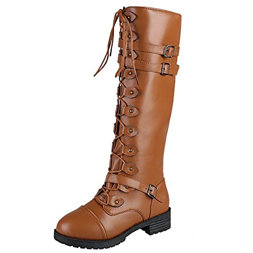 Stiefel Damen Mit Absatz Schwarz 42 Hell Kniehoch Reitstiefel Winterstiefel Sexy XXL Schaft Plateau Elegant Weitschaftstiefel Schlupfstiefel Braun Herbst Leder Westernstiefel Lederstiefel von Generisch