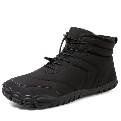 Stiefel Herren, Herren Winterschuhe Barfußschuhe Winter Mittelhohe Wanderschuhe Wasserdicht Trekkingschuhe Warm Gefüttert Outdoor Schuhe mit Fußgewölbeunterstützung Sneaker rutschfeste Winterstiefel von Generisch