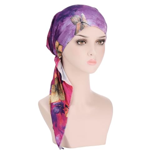 Stirnband Winter Männer Turban-Kappe, Kopftuch, für Haarausfall bei Tennis Set Herren Schweißbänder (Purple, M) von Generisch