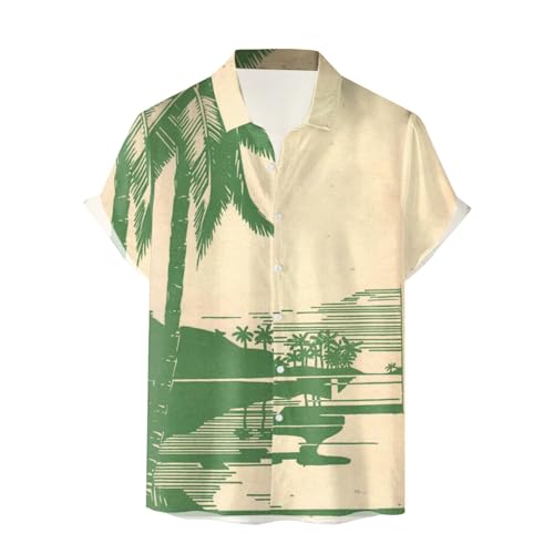 Strandhemd Herren Sommer Hawaii Outfit Festival Party Kurzarm Freizeithemden 80Er Jahre Hemd Hawaiian Bügelfrei Shirt Funky Lässig Hemden Unisex Surf Für Urlaub Hawaiian Print Hemden S-3Xl von Generisch