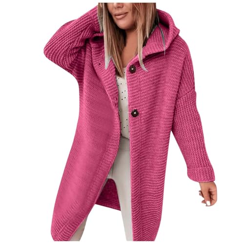 Strickjacke mädchen, Strickjacke Damen Lang Cardigan - Häkelpulli Elegant Grobstrickjacke Mit Knöpfen Kuscheljacke Casual Langarmshirt Grobstrick Open Front Strickcardigan Pullover Fransen von Generisch