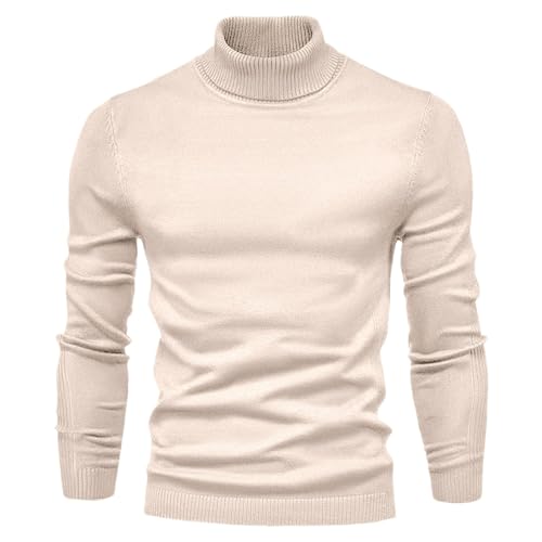 Strickpullover Herren, Pullover Herren Winter Warm Strickpullover - Sweatshirt Streetwear Winterpullover Aesthetic Strickpulli Merino Sweatshirts Y2k Sweater Grobstrick Mit Stehkragen von Generisch