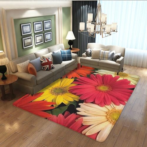 Sunflower Printed Carpet 3D Printed Carpet Non-Slip Carpet Soft Short Pile Carpet Suitable For Living Room Bedroom Office (style2,160x220cm) von Generisch