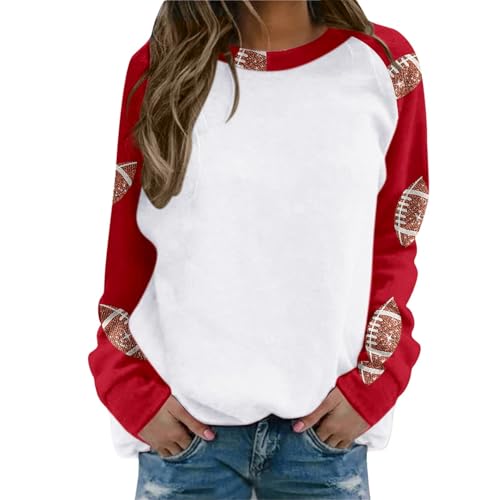 Sweatshirt Pullover Damen Oberteile Langarm Fleecepullover Barbara Mode Pulli Oberteil Casual Fleece Und Dicke Rote Love Print Hoodie von Generisch