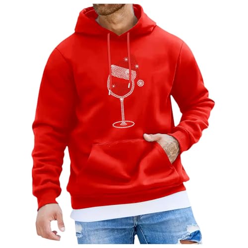 Sweatshirts, Weihnachts Hoodie Männlich Lose Lustig Weihnachten Herren - Hoodies Weihnachtspullis 3D Druck Pulli Mit Taschen Unisex Kapuzenpullover Langarm Sweatshirt Kapuzenjacke von Generisch