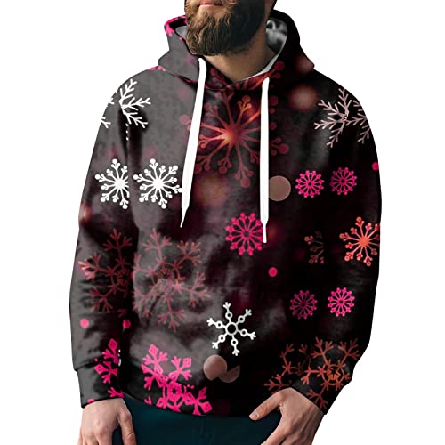 Sweatshirts, Weihnachtshoodie Männlich Lustig Ugly Hoodie Weihnachten Herren - Kapuzenpulli Warm Weihnachtspulli Pulli Lose Casual Christmas Sweatshirt von Generisch