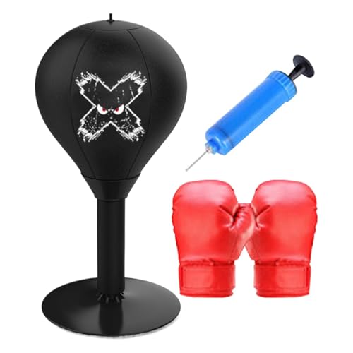 Tabletop Boxing Bag, Stressabbauender Tisch Sandsack Boxsack, Boxsäcke Für Erwachsene, Boxing Gadgets, 40 cm Fun Boxing Boxing Bag, Freistehender Boxsack Stressabbau Ledergefüllter Boxsack von Generisch