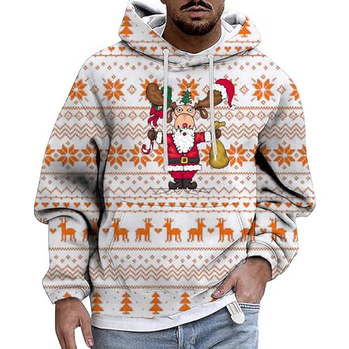 Tagesangebote Heute, Christmas Hoodie Männlich Langarm Oversized Weihnachtshoodie - Weihnachtspulli Rundhals Hoodies Lose Weihnachtskleidung Lustig Funky Casual Unisex Kapuzenpullover Sweatshirt Mit T von Generisch