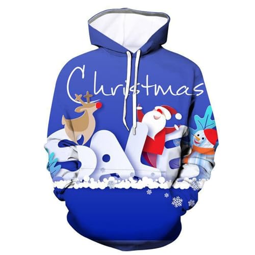 Tagesangebote Heute, Weihnachts Hoodie Herren Hässlich Lose Christmas - Kapuzenpulli Mode Weihnachtskleidung 3d Druck Weihnachtspullis Winter Cooler Weihnachtsmann Pullover Mit Weihnachtsmotiv Für Nik von Generisch