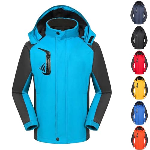 Tagesangebote Heute，Skijacke Damen wasserdichte Winddichte Funktionsjacke Mit Kapuze Warm GefüTtert Hardshelljacke üBergangsjacke Damen Winterjacke Teenager MäDchen Schwarz，L von Generisch