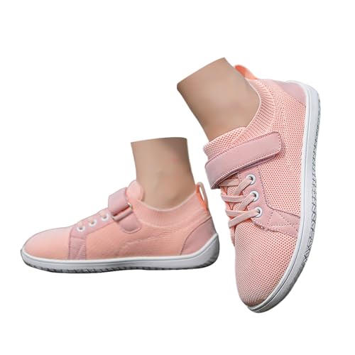 Tagesangebote Heute BarfußSchuhe Kinder Unisex Breite Minimalistische Mit Klettverschluss Junge MäDchen Laufschuhe FüR Fitness Freizeit Atmungsaktiv Leicht Kinder BarfußSchuhe 009 Rosa，27 von Generisch