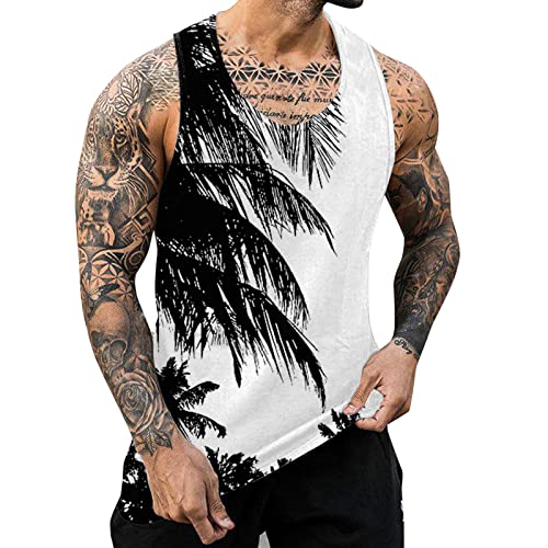 Tank Top Ärmelloses Sommer Herren Ärmellos Rundhals Bodybuilding Achselshirts Tank Top Sleeveless Stretch Strand Tshirt Axelshirt für Herren Laufshirt Bequeme Tanktops Tops von Generisch