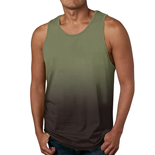 Tank Top Ärmelloses Sommer Herren Ohne Ärmel Sport Männer Tops Kompressionsshirt Baumwolle Bodybuilding Stretch Tanktop Oberteile Laufshirt für Herren Fitness Tshirt Tanktops von Generisch