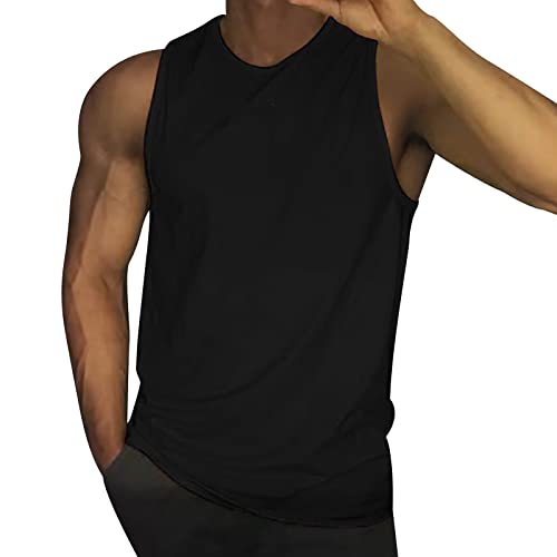 Tank Top Herren Sommer Baumwolle Atmungsaktiv Fitness Trainingsshirt Funktionsshirt Große Größen Slim Fit Schnell Trocknende Ärmelloses Muskelshirts Achselshirts Lässig Running 3XL Tank Top Unterhemd von Generisch