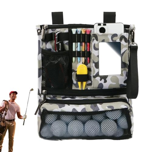 Tasche für Golfbälle, Tasche für Golfzubehör | Minigolf-Tee-Beutel-Tasche | Wertsachenhalter mit Reißverschluss, Faltbare, langlebige und multifunktionale Golftasche für Schlüssel, Handy, Ballmarker, von Generisch