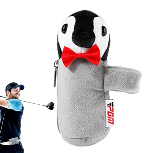 Tasche für Golfbälle, Tasche für Golfzubehör - Pinguinförmige Wertsachentasche mit Reißverschluss - Mini-Golf-Tee-Beutel, tragbarer Golftaschen-Organizer, langlebiger Wertsachenhalter für 2 Bälle von Generisch