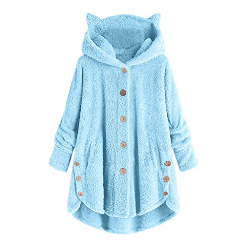 Teddy Mantel Damen, Damen Fleecejacke, Fleecejacke Damen Winterjacke Warm Herbstjacke Lang Jacke Winter Teddy Pullover Mantel Wintermantel Teddyjacke Mit Kapuze Teddyfleece Outfit Fleecepullover von Generisch