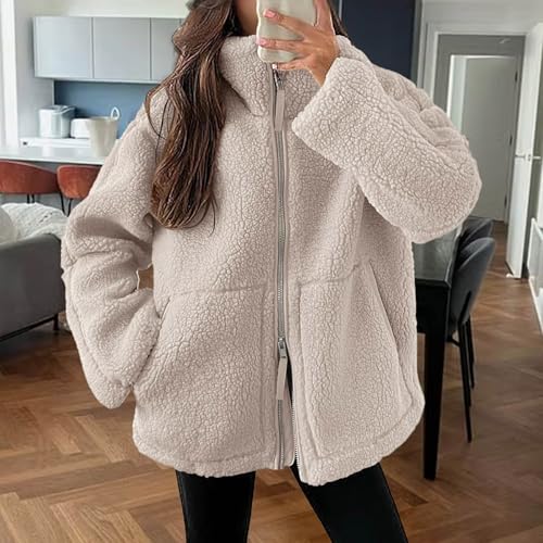 Teddy Mantel Damen Flauschige Jacke Fleece Dicke Oversize Mit Taschen Fleecejacke Fleecemantel Plüschjacke Freizeit Sherpa Flauschig Teddymantel Fleecepullover Mantel Jacke Beige M Teddy Mantel Damen Flauschige Jacke Fleece Dicke Oversize Mit Taschen Fleecejacke Fleecemantel Plüschjacke Freizeit Sherpa Flauschig Teddymantel Fleecepullover Mantel Jacke Beige M von Generisch